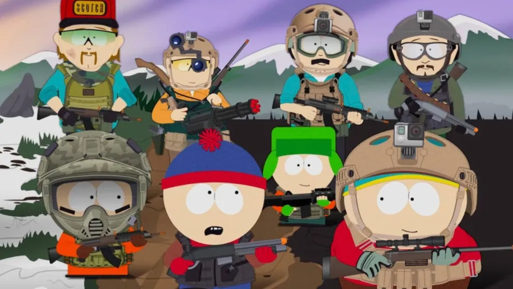 South Park kids with weapons.